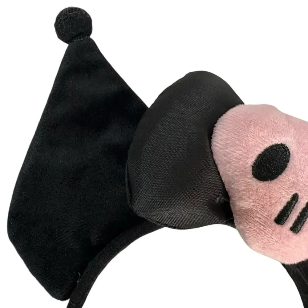Sanrio Kuromi Puroland Cat Bow Black Plush Headband Cosplay Costume Accessory